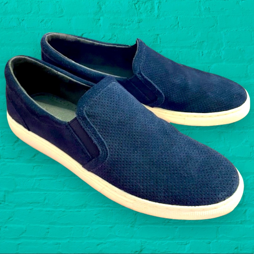 🎉HP🎉 Men’s Bar lll Brant Navy Blue Suede Leather Low Top Slip-On Sneaker…